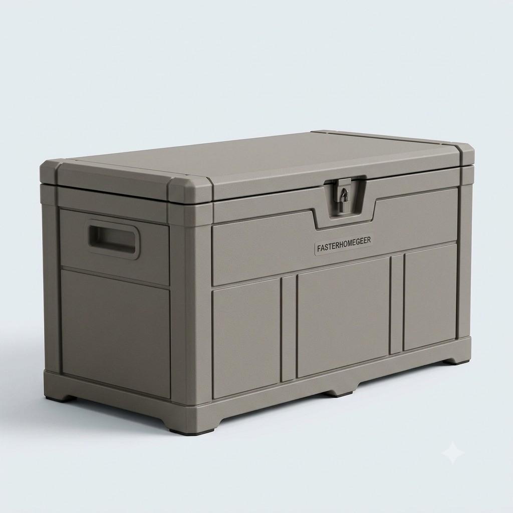 FasterHomeGeer Outdoor Resin Storage Box, 120 Gallon