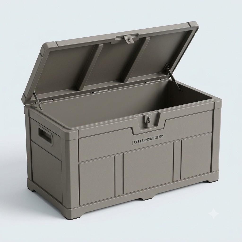 FasterHomeGeer Outdoor Resin Storage Box, 120 Gallon